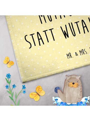 Mr. & Mrs. Panda Gästehandtücher Schildkröte Luftballon mit Spruch in Gelb Pastell