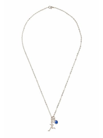 Gemshine Halskette mit Anhänger Fitness Runner im Sportschmuck Jogger Stil Saphir in silver coloured