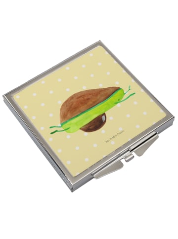 Mr. & Mrs. Panda Taschenspiegel Avocado Yoga ohne Spruch in Gelb Pastell