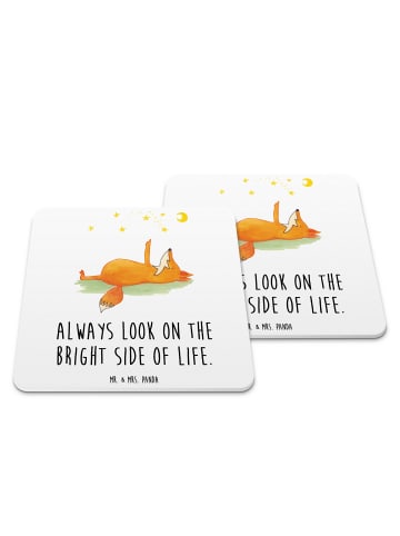 Mr. & Mrs. Panda Tassenuntersetzer Fuchs Sterne mit Spruch in Weiß