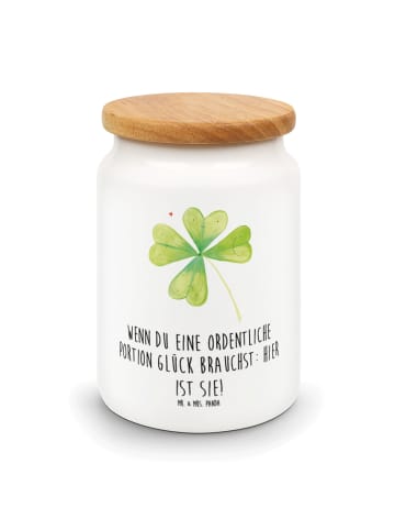 Mr. & Mrs. Panda zuckerdose Blume Kleeblatt mit Spruch in Weiß