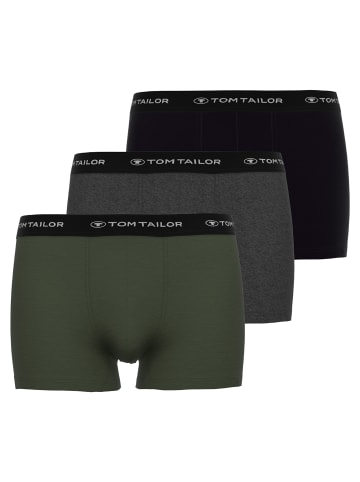 Tom Tailor Boxershort 3er Pack in Schwarz/Grau/Grün