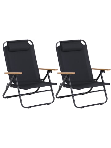 MCW 2er-Set Campingstuhl Q44, Schwarz