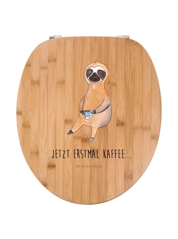Mr. & Mrs. Panda Toilettendeckel Faultier Kaffee mit Spruch in Braun