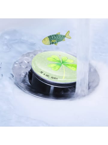 Mr. & Mrs. Panda Waschbecken Abfluss Blume Kleeblatt ohne Spruch in Blattgrün