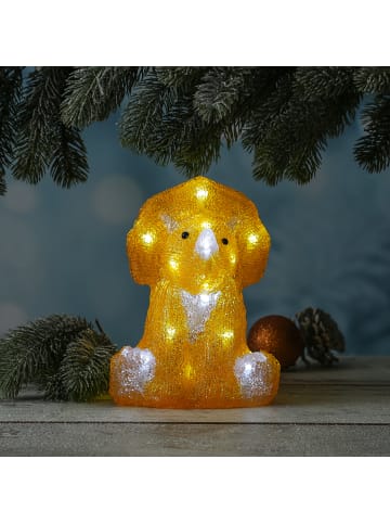 HOLLYHOPPER LED Dinosaurier Acryl Tierfigur für Kinderzimmer oder Garten H: 21cm in gelb