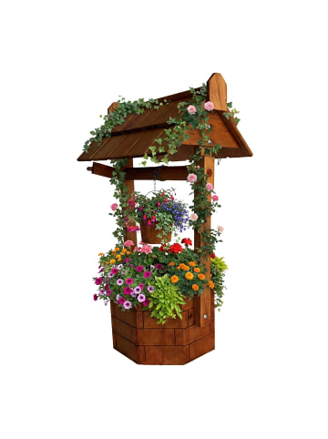 relaxdays Zierbrunnen in Orange - (B)43 x (H)75 x (T)31 cm