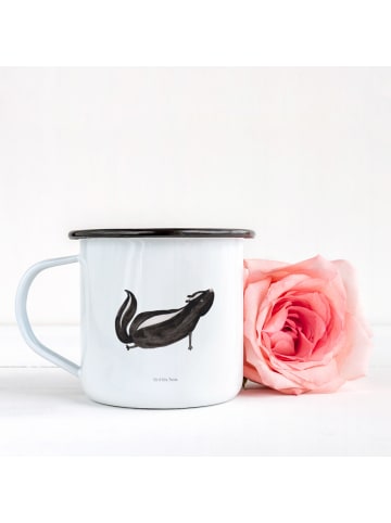 Mr. & Mrs. Panda Trinkbecher Stinktier Yoga ohne Spruch in Weiß