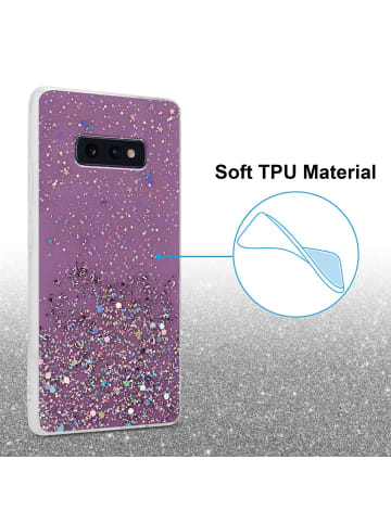 cadorabo Hülle für Samsung Galaxy S10e Glitter in Lila mit Glitter