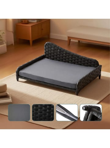 relaxdays Hundebett "L" in Grau – (B)63 x (H)25 x (T)46 cm