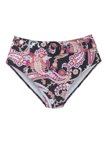 Sunseeker Highwaist-Bikini-Hose in schwarz bedruckt