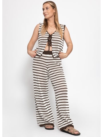 SASSYCLASSY Strickhose mit geradem Bein in Offwhite