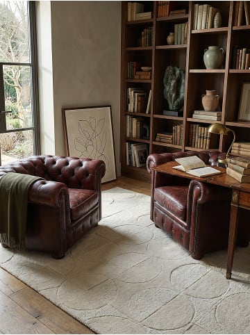 KADIMA DESIGN Teppich Wolle Handgetuftet DEBEN Geometrisch Wohnzimmer Modern in Natur