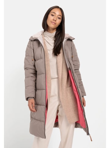 Camel Active Langer Puffermantel mit gefütterter Kapuze in Walnuss