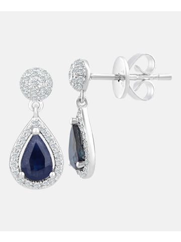 Diamant L'éternel Ohrhänger aus 750 Weißgold mit 0.25 Karat Diamant mit Saphir