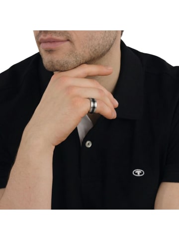Tom Tailor Ring Edelstahl, IP schwarz in silber