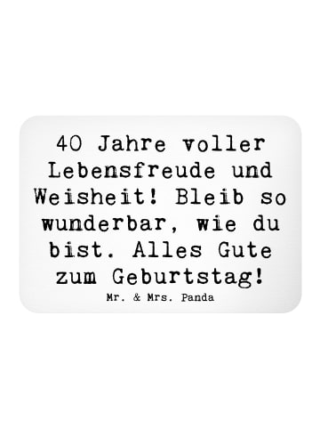 Mr. & Mrs. Panda magnet Spruch 40. Geburtstag Freude mit Spruch in Weiß