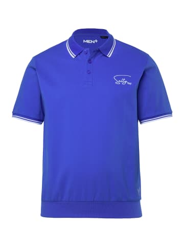 Men Plus Poloshirt in azurblau