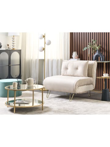 Beliani Einzelsofa VESTFOLD in Beige/Gold - (W) 85 x (H) 81 x (L) 80 cm