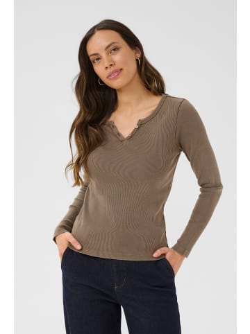 Cream Langarm-Shirt CRTalia Tight fit in Canteen