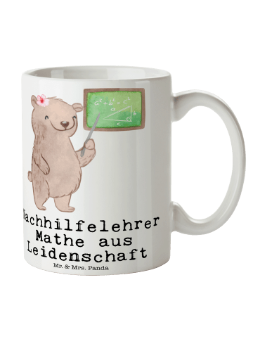 Mr. & Mrs. Panda Tasse Nachhilfelehrer Mathe Leidenschaft mit Sp... in Weiß