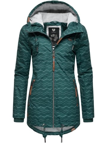 ragwear Winterjacke Zuzka Winter in Dark Green Zig Zag22