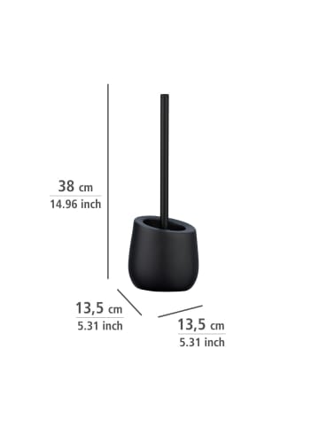 Wenko WC-Garnitur Mod. Badi Schwarz Keramik, WC-Garnitur Badi Schwarz Keramik in Schwarz