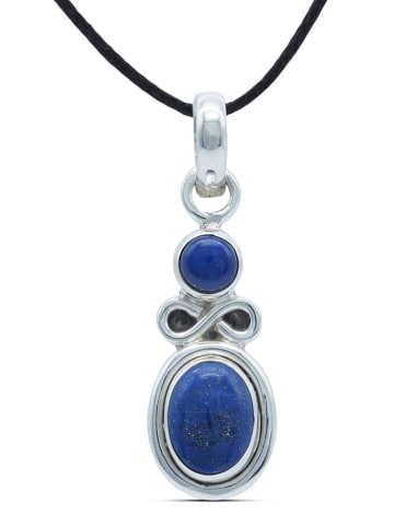 mantraroma 925er Silber - Kettenanhänger (L) 10 x (B) 31 mm mit Lapis Lazuli