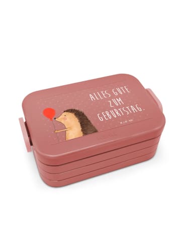 Mr. & Mrs. Panda Bento Box Igel Luftballon Motiv mit Spruch in Rot Pastell