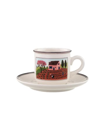 Villeroy & Boch Kaffeetasse mit Untertasse Design Naif 200 ml in bunt