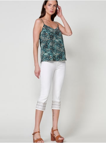 KOROSHI TrÃ¤gerbluse mit animal-print in turkis