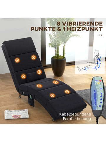 HOMCOM Relaxliege mit Massagefunktion-168L x 56B x 84H cm-Schwarz