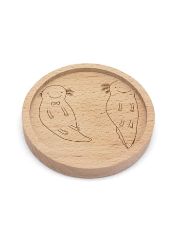 Mr. & Mrs. Panda Untersetzer Holz Axolotl Liebe ohne Spruch in Transparent