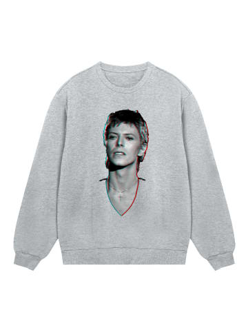 F4NT4STIC Sweatshirt TV Times Pop Star David Bowie Portrait 1977 in grau meliert