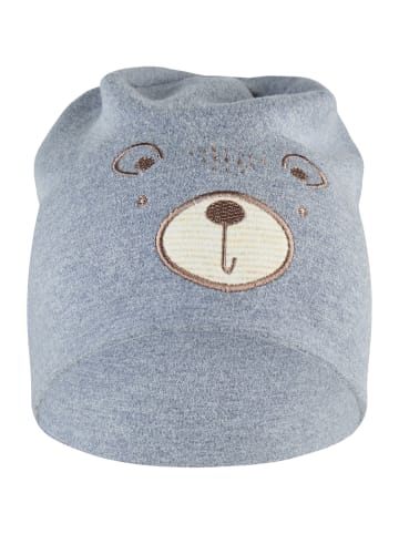 Sterntaler Beanie Bärgesicht in mittelblau