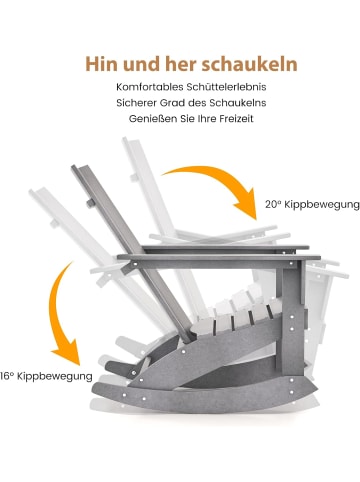 COSTWAY Schaukelstuhl Outdoor in Grau