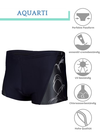 Aquarti Aquarti Herren Badehose Kurz Sportlich Streifen in schwarz Modell 4