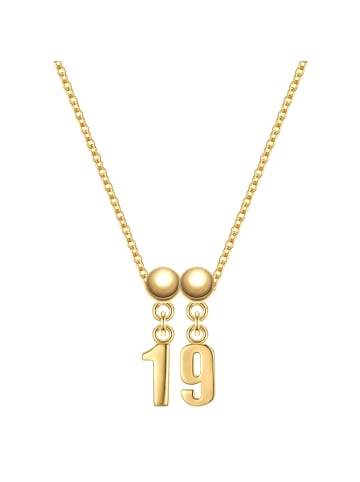 Glanzstücke München Set (Kette + 2 Charms) Zahl 19 aus Sterling Silber in gelbgold