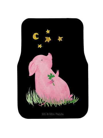 Mr. & Mrs. Panda Fußmatte PKW Schwein Glück ohne Spruch in Schwarz