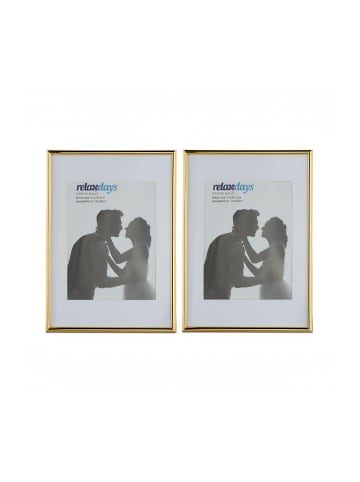 relaxdays 4 x Bilderrahmen "A4" in Gold