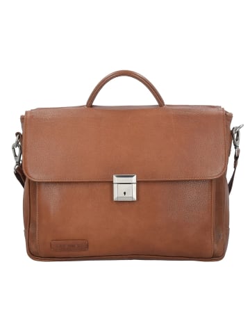 Plevier 400er Serie Aktentasche Leder 40 cm Laptopfach cognac