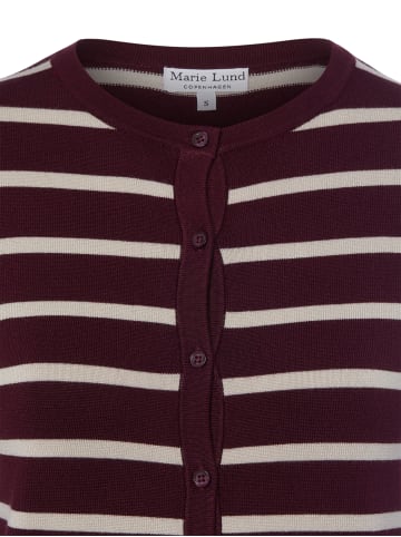 Marie Lund Strickjacke in bordeaux ecru - 0001