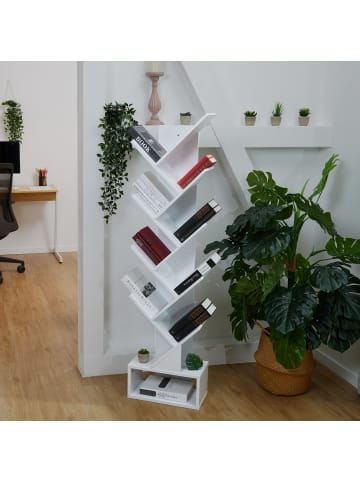 relaxdays Bücherregal in Weiß - (B)38 x (H)146 x (T)22 cm
