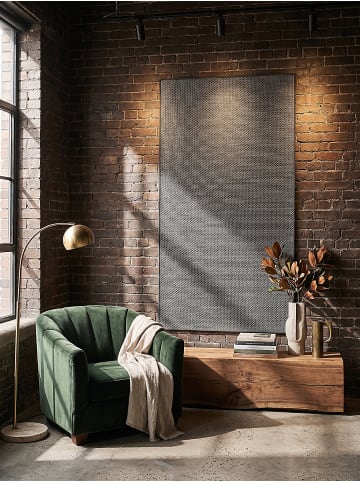 KADIMA DESIGN Teppichläufer Uni flachgewebt pflegeleicht Wohnzimmer Flur in Anthrazit