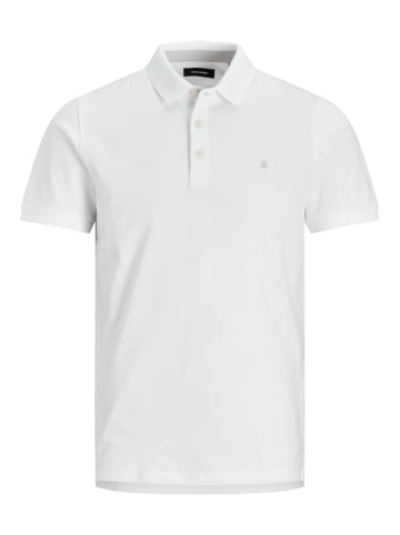 Jack & Jones Polo Shirt JJEPAULOS Sommer Hemd Kragen Pique Cotton in Weiß-2