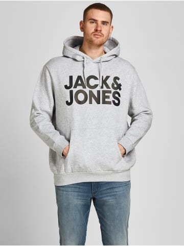 Jack & Jones Hoodie mit Logo Print JJECORP Kapuzen Pullover in Grau