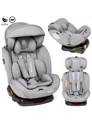 BeBelissimo Kindersitz I-SIZE 40-150 cm, 360, Kinderautositz - Hellios Plus in Grau