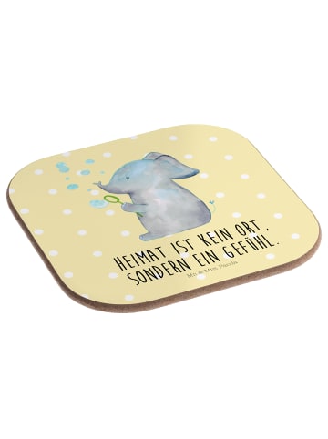 Mr. & Mrs. Panda Tischschoner Elefant Seifenblasen mit Spruch in Gelb Pastell