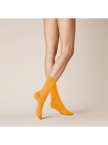 Kunert Socken Liz druckfreier Bund in light orange
