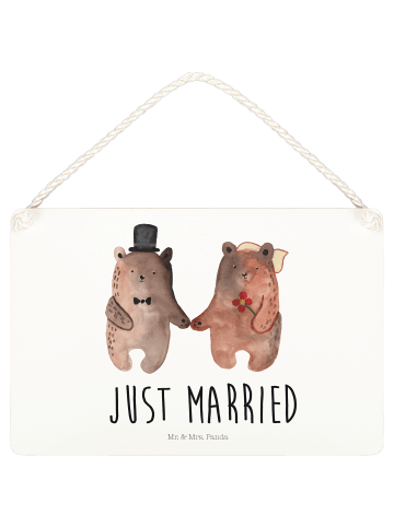 Mr. & Mrs. Panda Deko Schild Bär Heirat mit Spruch in Transparent